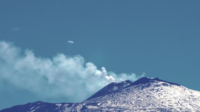 Etna Volcano Producing Smoke Rings, Sicily