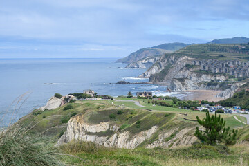 View of the coast of Sopelana in Vizcaya