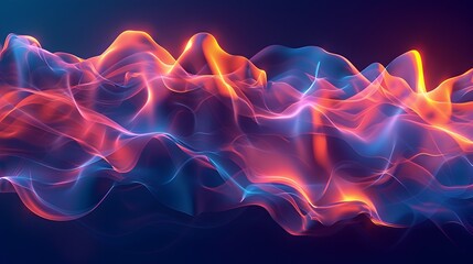 Obraz premium Captivating Abstract 3D Sound Waves Forming Dynamic Modern Musical Shapes