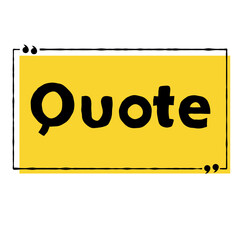 Yellow square Speech bubble with commas