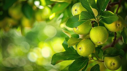 Leaves on tree appear green during fruit season