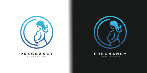 Pregnancy logo design vector icon with creative idea template