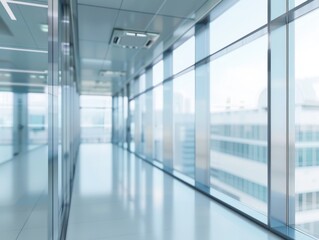 A large, empty room with a lot of windows. The windows are clear and allow a lot of light to come in