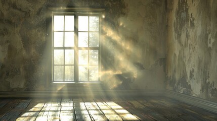 Light illuminates the room through the window