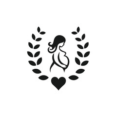 Pregnancy logo design vector icon with creative idea template
