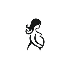 Pregnancy logo design vector icon with creative idea template