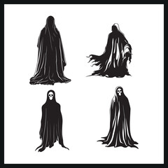 Naklejka premium Vector clipart Ghost silhouette