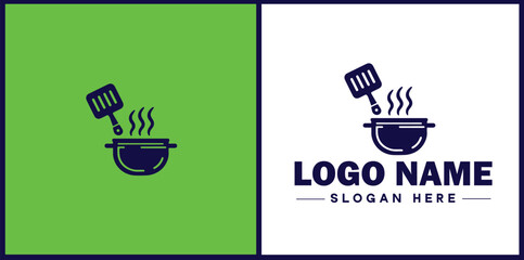 Cooking school icon Culinary academy Cooking institute Culinary school flat logo sign symbol editable vector
