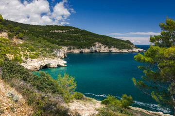 Landscapes of Gargano penisula in Italy during spring sunny day.