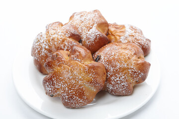 sweet bun on the white background