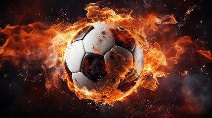 Fiery Game Soccer Ball engulfed in flames