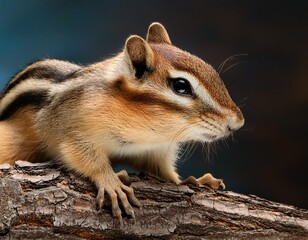 Obraz premium Chipmunk Perched in Tree