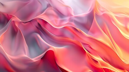 Fototapeta premium Abstract Wavy Fabric Texture with Pink and Orange Hues