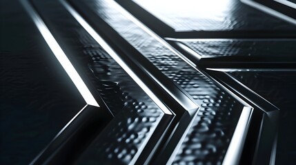 Silver Metallic Arrow with Dynamic Lighting Effects for Business Concept and Direction