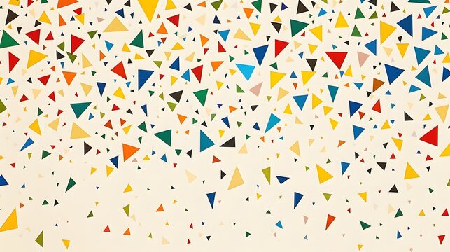 3. An intricate abstract pattern with a mosaic of tiny, colorful triangles forming a complex and visually stimulating design. Copy space. 