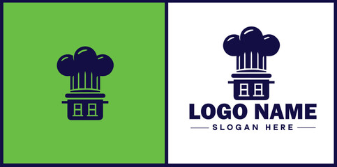 Cooking school icon Culinary academy Cooking institute Culinary school flat logo sign symbol editable vector