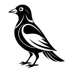 Vector Illustration Silhouette Beautiful Birds collection isolated on a white background