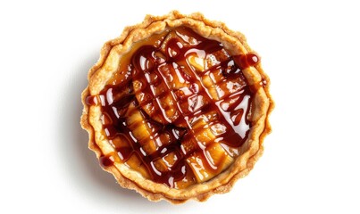Fig and caramel tart with a buttery crust and caramel drizzle