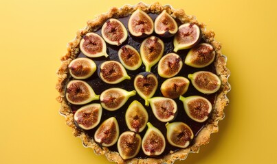 Fig and pistachio tart with a pistachio crust and fresh figs