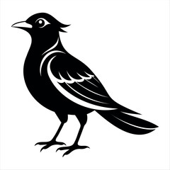 Vector Illustration Silhouette Beautiful Birds collection isolated on a white background