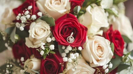 Obraz premium Floral Elegance: Stunning Bridal Bouquet for the Big Day