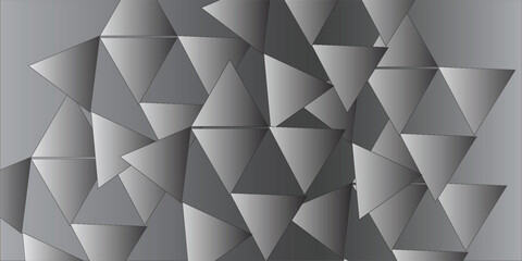 Obraz premium Light Silver, Gray vector polygon abstract template. Triangular geometric sample with gradient. A completely new template for your business design.