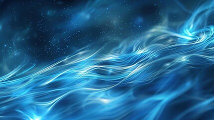 Fototapeta premium Glowing Blue Abstract Wave Energy Flow Background