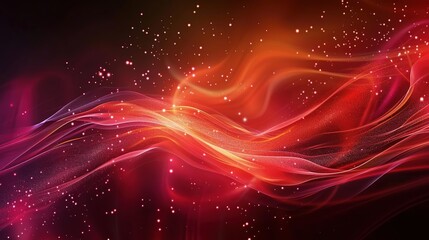 Fototapeta premium Red Hot: Abstract Waves of Energy and Light