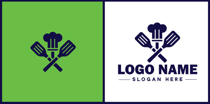 Cooking school icon Culinary academy Cooking institute Culinary school flat logo sign symbol editable vector