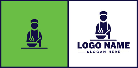 Cooking school icon Culinary academy Cooking institute Culinary school flat logo sign symbol editable vector