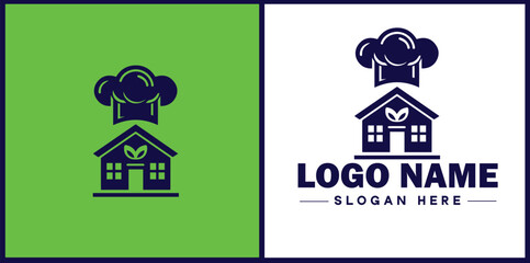 Cooking school icon Culinary academy Cooking institute Culinary school flat logo sign symbol editable vector