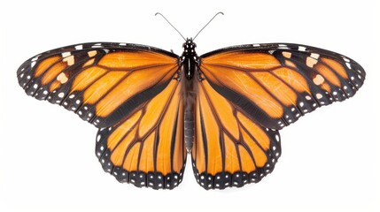 Fototapeta premium A large orange butterfly with black spots on its wings