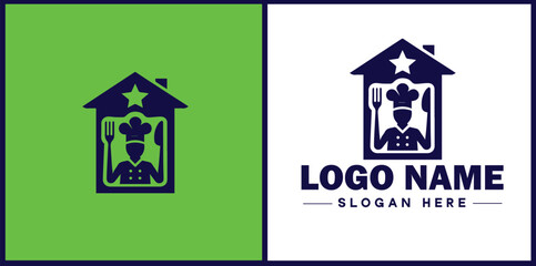 Cooking school icon Culinary academy Cooking institute Culinary school flat logo sign symbol editable vector