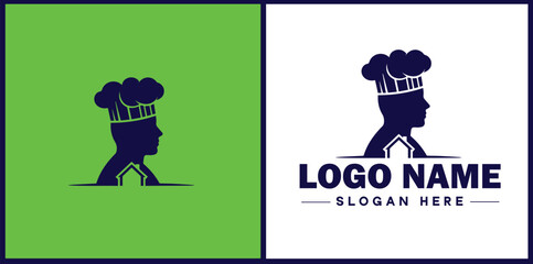 Cooking school icon Culinary academy Cooking institute Culinary school flat logo sign symbol editable vector