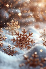 Christmas background with snowflakes, new year banner, vertical illustration