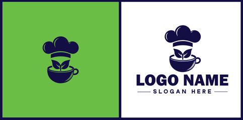 Cooking school icon Culinary academy Cooking institute Culinary school flat logo sign symbol editable vector