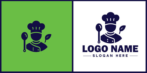 Cooking school icon Culinary academy Cooking institute Culinary school flat logo sign symbol editable vector