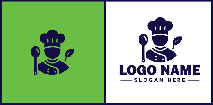 Cooking school icon Culinary academy Cooking institute Culinary school flat logo sign symbol editable vector