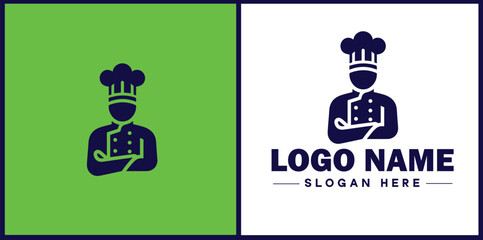 Cooking school icon Culinary academy Cooking institute Culinary school flat logo sign symbol editable vector