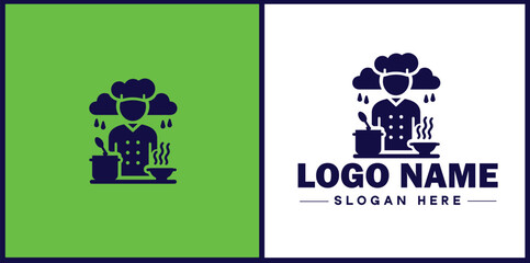 Cooking school icon Culinary academy Cooking institute Culinary school flat logo sign symbol editable vector