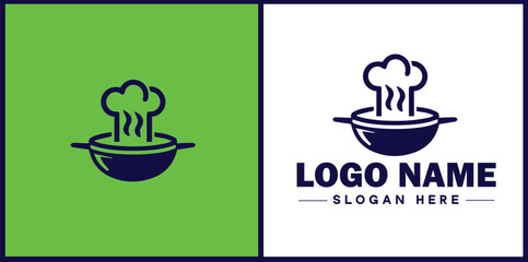 Cooking school icon Culinary academy Cooking institute Culinary school flat logo sign symbol editable vector