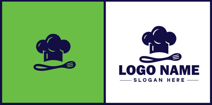 Cooking school icon Culinary academy Cooking institute Culinary school flat logo sign symbol editable vector