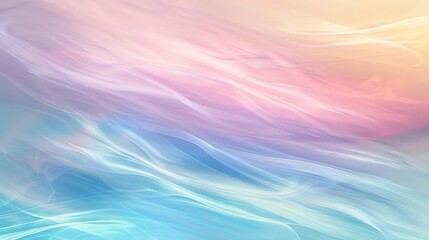 Pastel Dreamscape: Abstract Flowing Waves in Pink, Blue, and Yellow