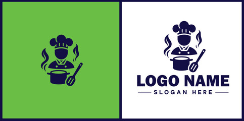 Cooking school icon Culinary academy Cooking institute Culinary school flat logo sign symbol editable vector