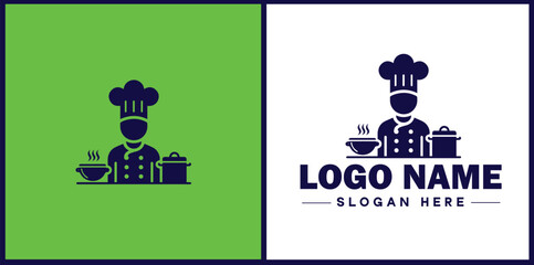 Cooking school icon Culinary academy Cooking institute Culinary school flat logo sign symbol editable vector