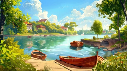 river pier concept river landscape background