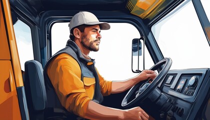 Obraz premium Arbeiter Bau Lastwagen Führer Krahnführer Arbeiterin