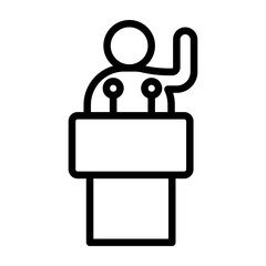 Political Candidate Vector Line Icon Design