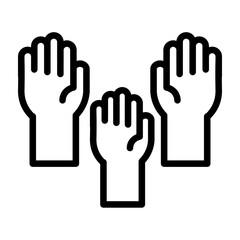 Voting Hand Vector Line Icon Design