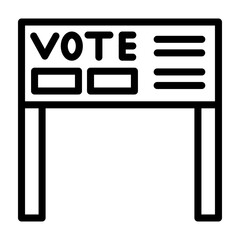 Election Campaign Banner Vector Line Icon Design